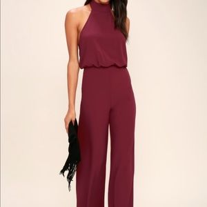 NWT LULU’s Jumpsuit Wine color size xs